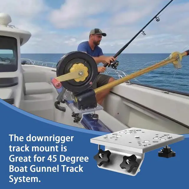 Alt view image 6 of 7 - Universal Aluminum Downrigger Bracket for Boat Track System Lund Sport Track,Versatrack Track,Ranger Track,Sport Systems,Downrigger Mount Fishing Accessories