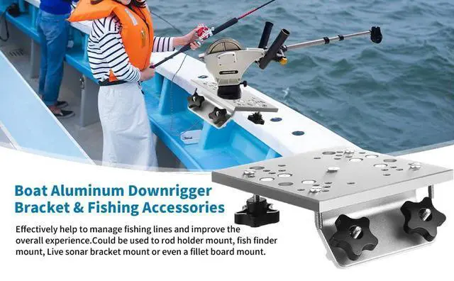 Alt view image 7 of 7 - Universal Aluminum Downrigger Bracket for Boat Track System Lund Sport Track,Versatrack Track,Ranger Track,Sport Systems,Downrigger Mount Fishing Accessories