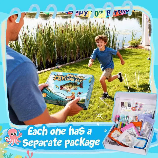 Alt view image 7 of 7 - DIY Fishing Lure Kit - Kid-Friendly Lure Making kit Customizing Lures, Includes Paint & Brushes, Perfect Fishing Gifts and Crafts for Kids, Tackle Box Must-Have (10PCS)
