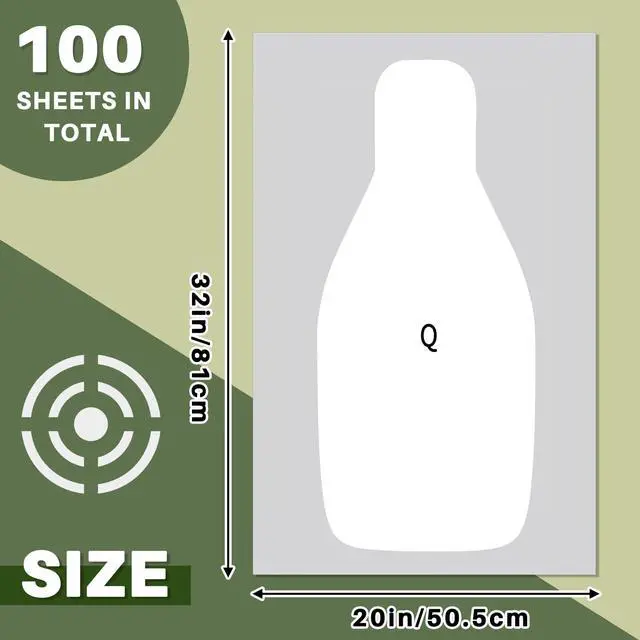 Alt view image 2 of 7 - Paper Shooting Targets 20 x 32 Inch Large Paper Rifle Q Targets Center Mass Silhouette for Range Shooting Training Qualification for Gun Pistol Rifle Practice