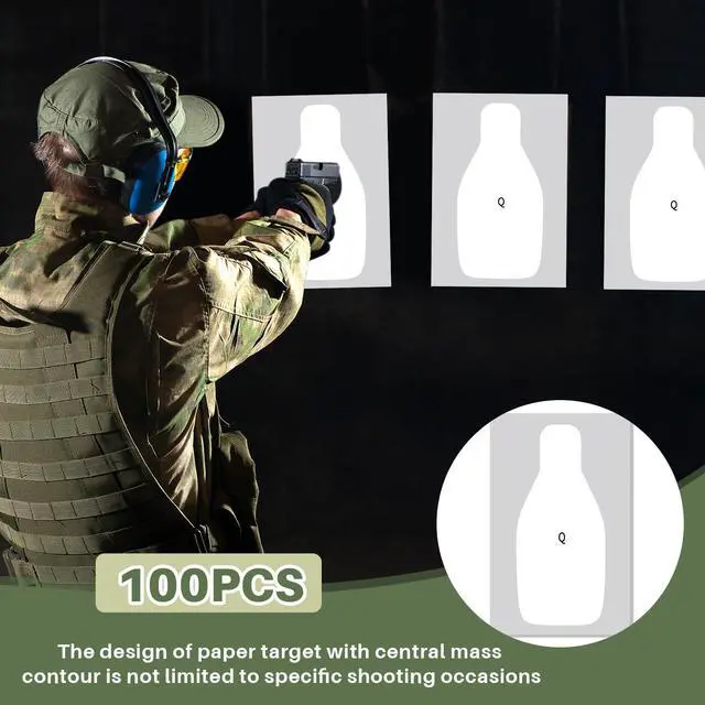 Alt view image 4 of 7 - Paper Shooting Targets 20 x 32 Inch Large Paper Rifle Q Targets Center Mass Silhouette for Range Shooting Training Qualification for Gun Pistol Rifle Practice