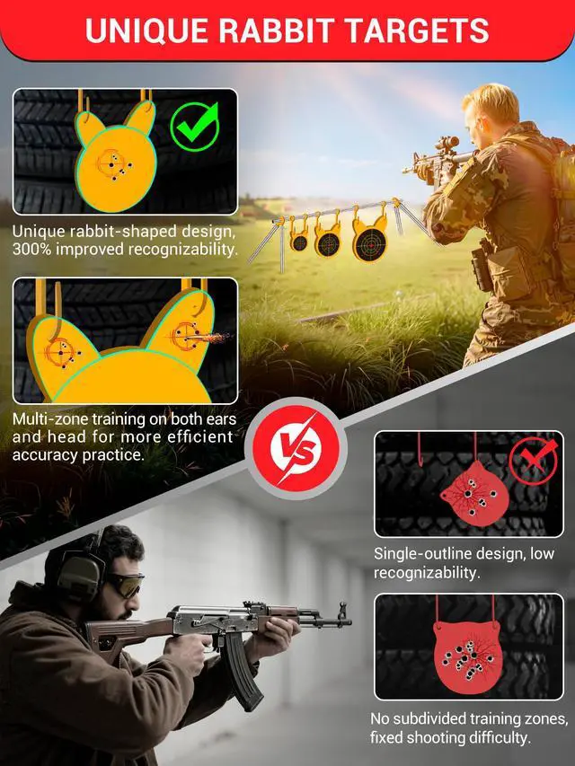 Alt view image 2 of 7 - AR500 Steel Target Combo Set, 3PC 4/6/8 Gong Shooting Targets Hanging Kit, Includes Hooks, Lock Pins, Leg Brackets, Paper Targets, Fits 1" OD EMT Conduit