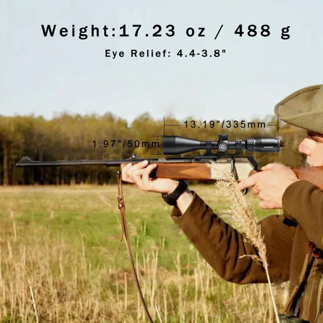 Alt view image 7 of 7 - Rifle Scope for Hunting and Shooting, 3-9x40/3-9x50/4-12x44/1-4x24 Standard Crosshair/Fiber Illuminated Reticle, SFP Riflescope Durable, Dust-Proof, Shockproof,Waterproof, Fogproof