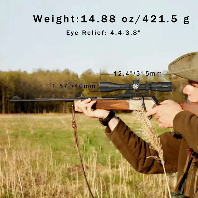 Alt view image 7 of 7 - Rifle Scope for Hunting and Shooting, 3-9x40/3-9x50/4-12x44/1-4x24 Standard Crosshair/Fiber Illuminated Reticle, SFP Riflescope Durable, Dust-Proof, Shockproof,Waterproof, Fogproof