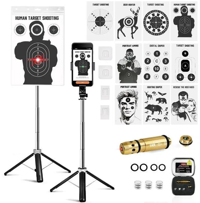 Main image of Dry Fire Laser Training System, Laser Shooting Training, Compatible with 9mm Caliber, for Shooting Training Practice, Free App, Includes Laser Training Cartridge & Dozens of Drills