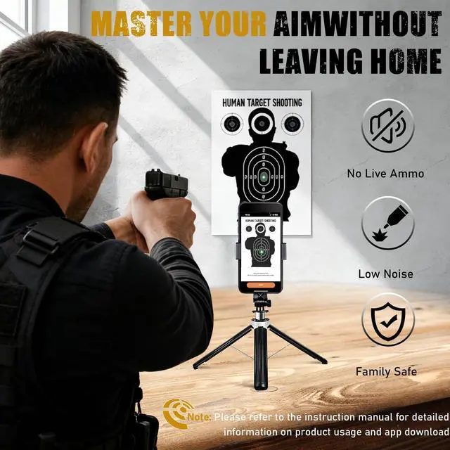 Alt view image 2 of 6 - Dry Fire Laser Training System, Laser Shooting Training, Compatible with 9mm Caliber, for Shooting Training Practice, Free App, Includes Laser Training Cartridge & Dozens of Drills