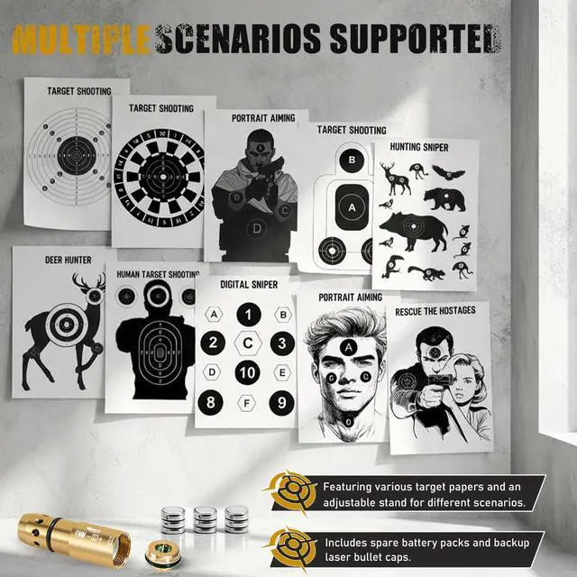 Alt view image 4 of 6 - Dry Fire Laser Training System, Laser Shooting Training, Compatible with 9mm Caliber, for Shooting Training Practice, Free App, Includes Laser Training Cartridge & Dozens of Drills