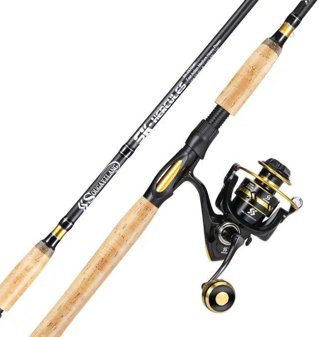 Main image of 7 Fishing Rod and Reel Spinning Combo, 2 Piece Fishing Rod, Size 4000 Reel, Right/Left Handle Position, Suitable for Inshore Fishing