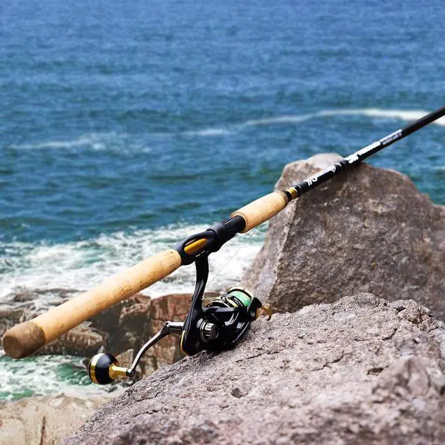 Alt view image 5 of 6 - 7 Fishing Rod and Reel Spinning Combo, 2 Piece Fishing Rod, Size 4000 Reel, Right/Left Handle Position, Suitable for Inshore Fishing