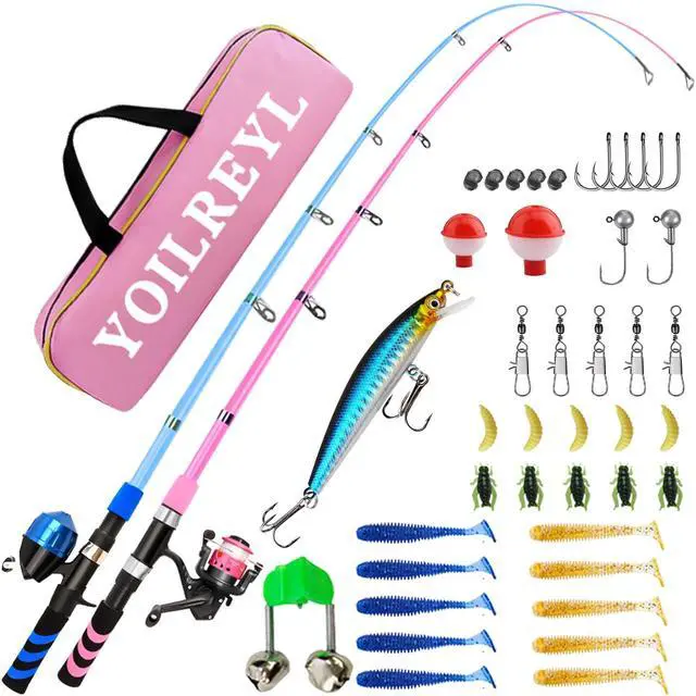 Main image of Collapsible Telescopic Fishing Rod and Reel Combo Push Button Small Fishing Pole Kit Beginner Youth Boys Fishing Starter Set Tackle