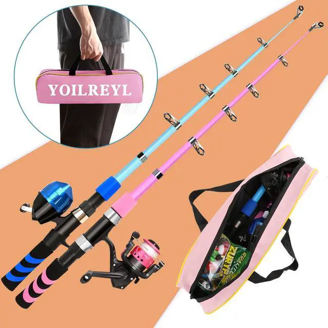 Alt view image 2 of 7 - Collapsible Telescopic Fishing Rod and Reel Combo Push Button Small Fishing Pole Kit Beginner Youth Boys Fishing Starter Set Tackle