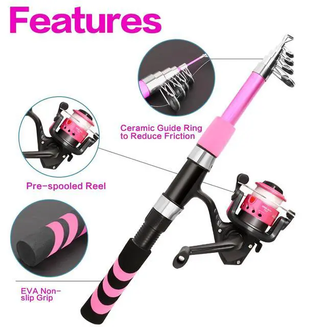 Alt view image 5 of 7 - Collapsible Telescopic Fishing Rod and Reel Combo Push Button Small Fishing Pole Kit Beginner Youth Boys Fishing Starter Set Tackle