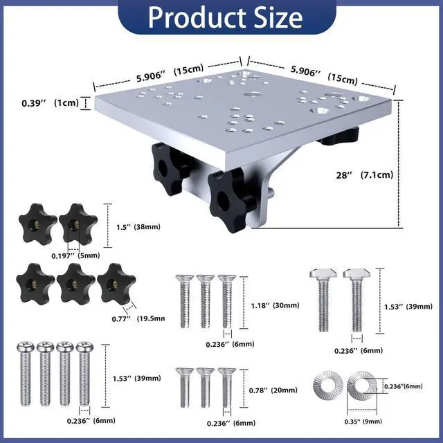 Alt view image 2 of 6 - Universal Aluminum Downrigger Bracket for Boat Track System Lund Sport Track,Versatrack Track,Ranger Track,Sport Systems,Downrigger Mount Fishing Accessories