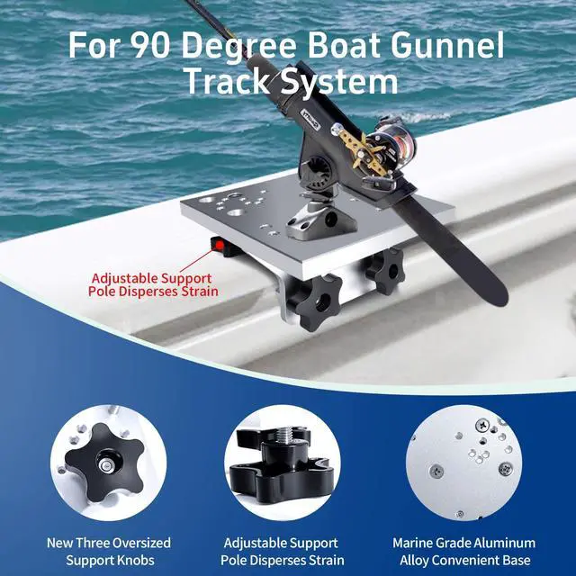 Alt view image 3 of 6 - Universal Aluminum Downrigger Bracket for Boat Track System Lund Sport Track,Versatrack Track,Ranger Track,Sport Systems,Downrigger Mount Fishing Accessories