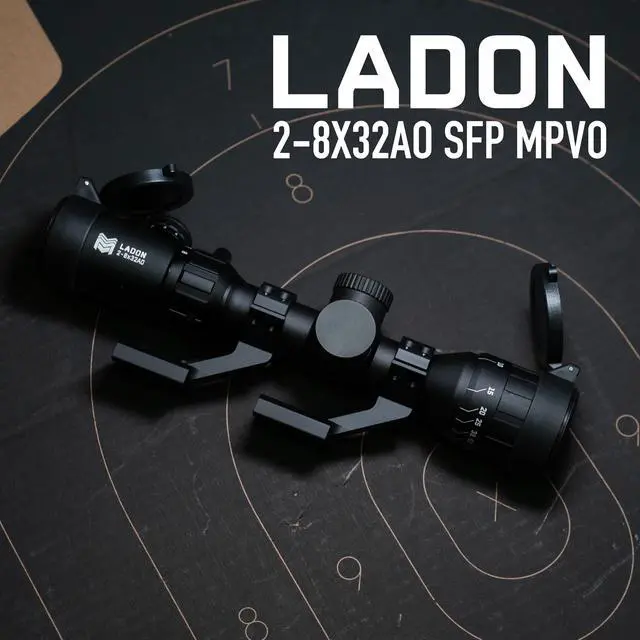 Alt view image 2 of 7 - Ladon 2-8x32 MPVO Rifle Scope with AO Adjustable Objective and Offset Scope Mount