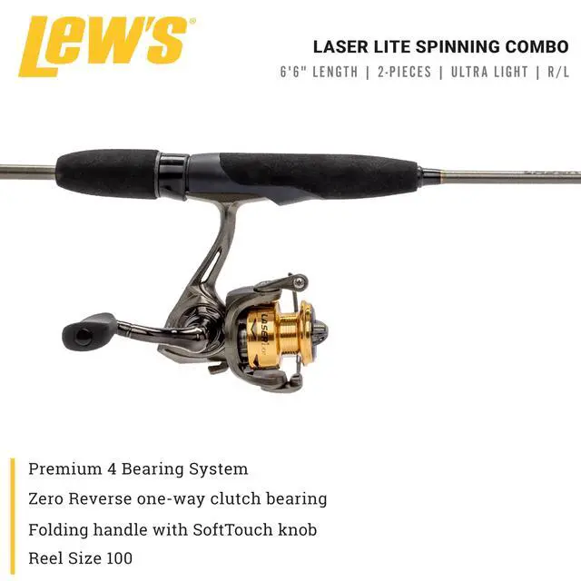 Alt view image 2 of 7 - Lews Laser Lite Spinning Reel and Fishing Rod Combo