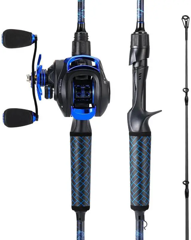Main image of Baitcaster Combo 8.1:1 High-Speed Reel, 18.5LB Drag, 9+1 Bearings, IM7 Graphite 2-Piece Rod, 6/7 M Power for Bass Fishing