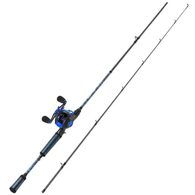 Alt view image 2 of 7 - Baitcaster Combo 8.1:1 High-Speed Reel, 18.5LB Drag, 9+1 Bearings, IM7 Graphite 2-Piece Rod, 6/7 M Power for Bass Fishing