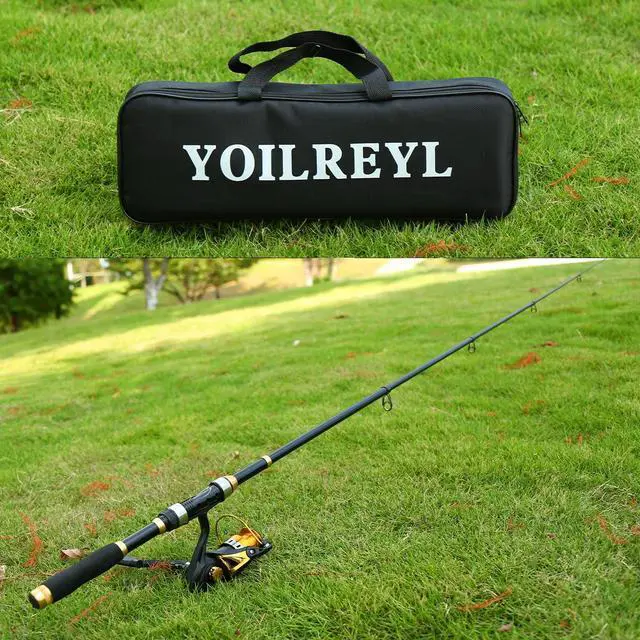 Alt view image 6 of 7 - Yoilrey Fishing Rod and Reel Combo 5.9ft Telescopic Fishing Pole Starter Kit with Spinning Reel, Fishing Line, Lure Box & Tackle Bag for Travel