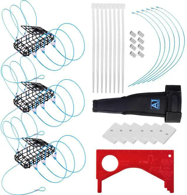Main image of Crab Snare Traps with 6 Loops, 1 Ounce Galvanized Steel Block, Rectangular Crab Snare for Dungeness, Rock, Blue Crab