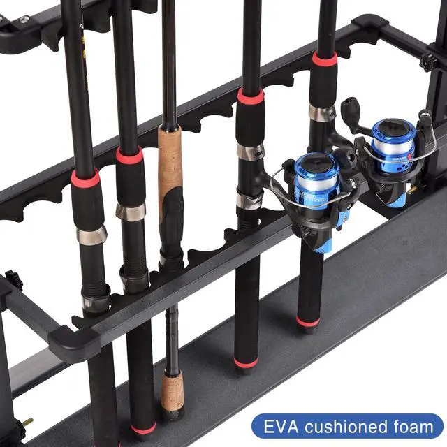 Alt view image 5 of 7 - Fishing Rod Holders,Aluminium Fishing Pole Holders,Portable Fishing Rod Rack,Holds Up to 24 Rods,Fishing Pole Vertical Ground Display Rack