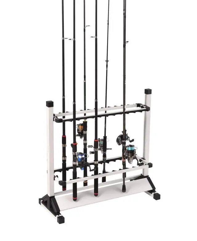 Alt view image 2 of 7 - Fishing Rod Holders,Aluminium Fishing Pole Holders,Portable Fishing Rod Rack,Holds Up to 24 Rods,Fishing Pole Vertical Ground Display Rack