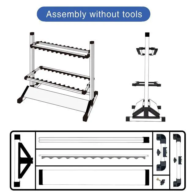 Alt view image 4 of 7 - Fishing Rod Holders,Aluminium Fishing Pole Holders,Portable Fishing Rod Rack,Holds Up to 24 Rods,Fishing Pole Vertical Ground Display Rack