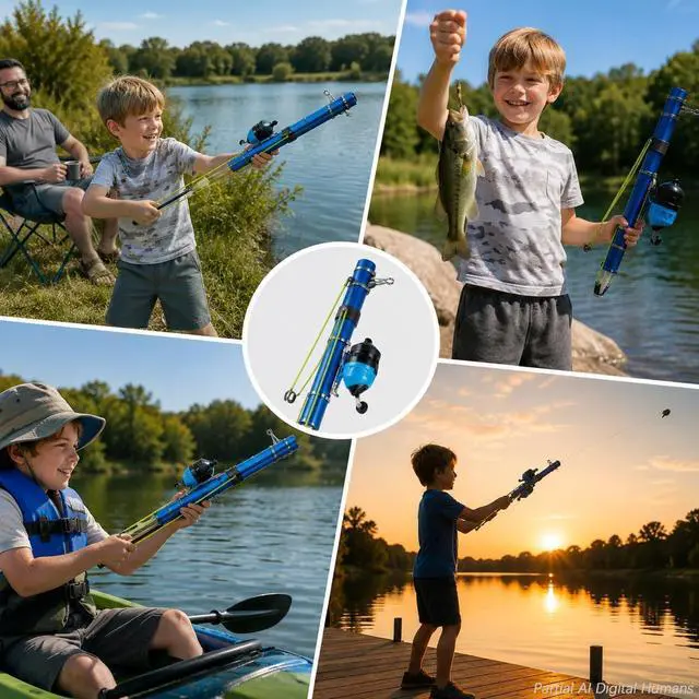 Alt view image 7 of 7 - Catapult Fishing Rod Combo with Spincast Reel & Complete Tackle Kit, Slingshot Casting System, 15-25M Distance for Beginners