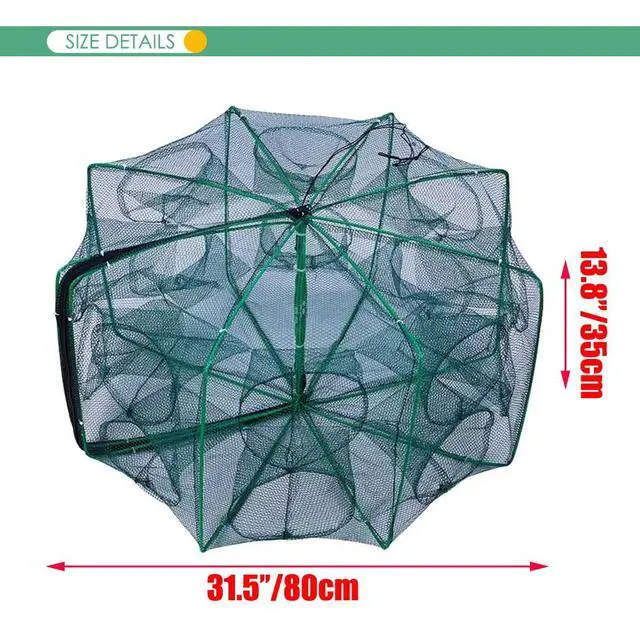 Alt view image 2 of 5 - Foldable Bait Trap Fishing Net - Hand Cast Cage for Catching Fish Shrimp Crab Crawfish