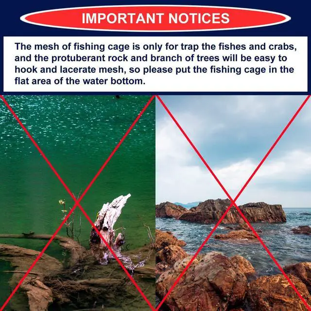 Alt view image 5 of 5 - Foldable Bait Trap Fishing Net - Hand Cast Cage for Catching Fish Shrimp Crab Crawfish