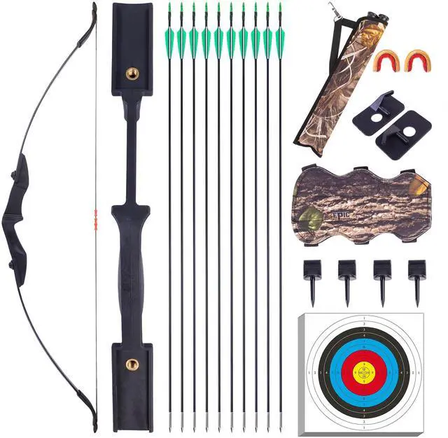 Main image of Recurve Bow and Arrow Set for Adults - Archery Takedown recurve Bow Set for Beginners/Youth/Adults Target Practicing, Left & Right Handed, 20/30/40lbs