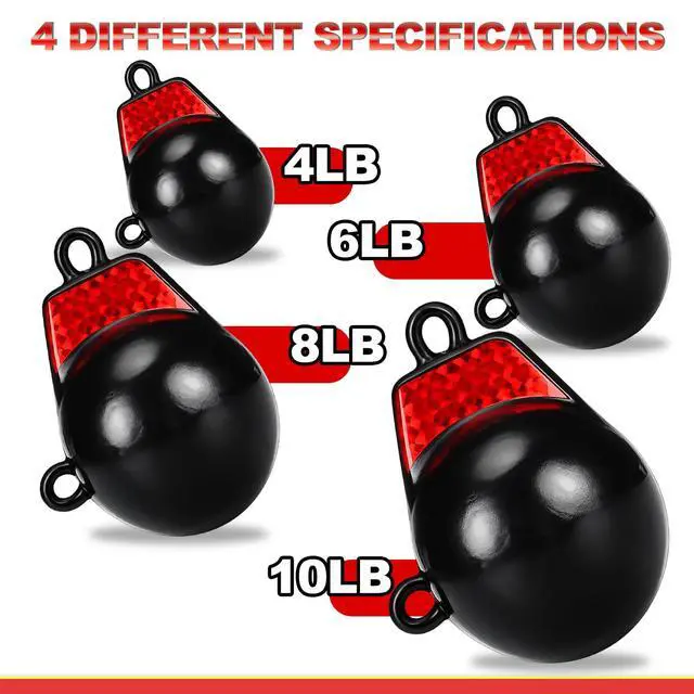 Alt view image 5 of 6 - Coated Downrigger Ball Weight with Keel Downrigger Weights Vinyl-Coated Trolling Weight for Boats Round Marine Accessories Black
