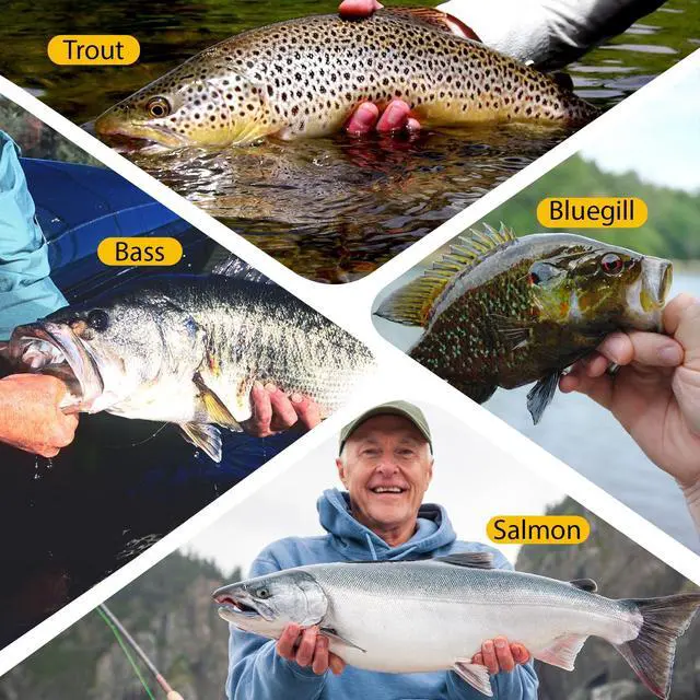 Alt view image 7 of 7 - Fly Fishing Flies Kit, 54pcs Dry Wet Flies Streamers Nymphs with Wooden Fly Box, Bass Trout Steelhead Salmon Lures Set Assortment Kit, Gifts for Men
