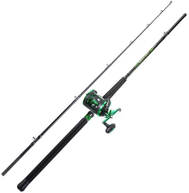 Main image of Catfish Rod and Reel Combo, 2-Piece MH Conventional Reel Fishing Combo, 25 lb Carbon Drag for Large Flathead and Blue Catfish, Saltwater-Ready for Salmon and Steelhead Bottom Fishing