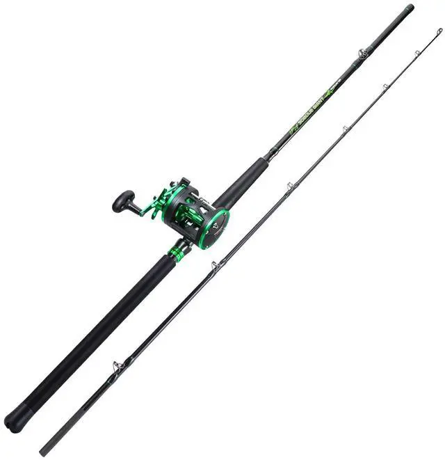 Main image of Catfish Rod and Reel Combo, 2-Piece MH Conventional Reel Fishing Combo, 25 lb Carbon Drag for Large Flathead and Blue Catfish, Saltwater-Ready for Salmon and Steelhead Bottom Fishing