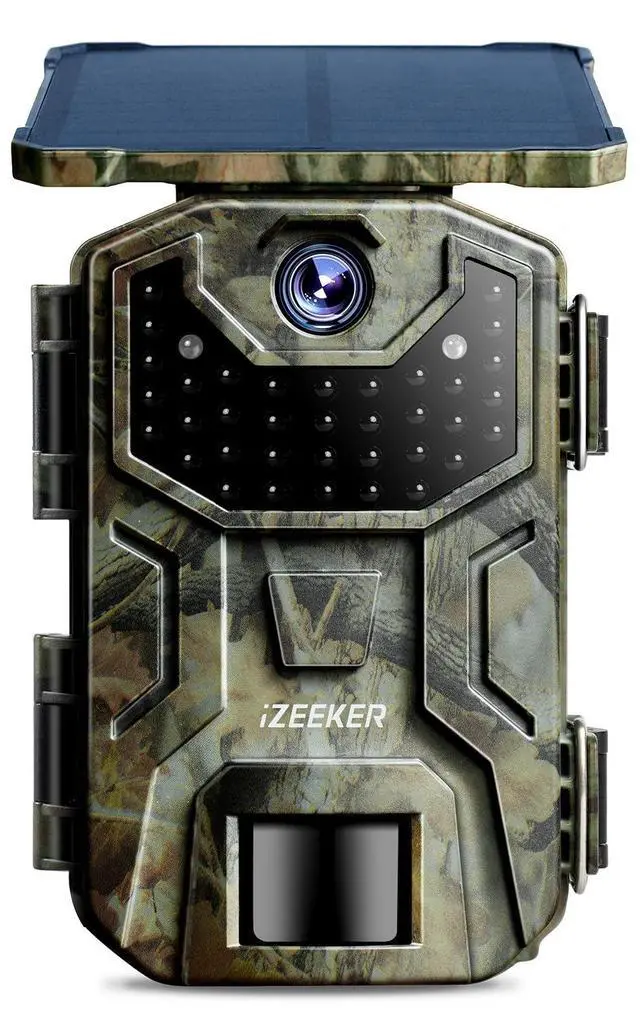 Main image of Solar Trail Camera with Night Vision Motion Activated 4K 30fps 48MP, Game Camera, No WiFi, High Capacity Lithium Battery Deer Camera IP66 Waterproof, Wildlife Monitoring Outdoor Security