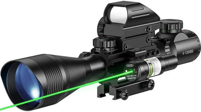 Main image of Riflescope Combo 4-12x50EG Dual Illuminated Optics & IIIA/2MW Laser Sight & 4 Holographic Reticle Red/Green Dot Sight & 20mm Scope Mount