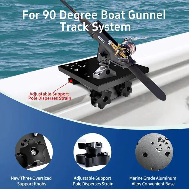 Alt view image 3 of 7 - Universal Aluminum Downrigger Bracket for Boat Track System Lund Sport Track,Versatrack Track,Ranger Track,Sport Systems,Downrigger Mount Fishing Accessories
