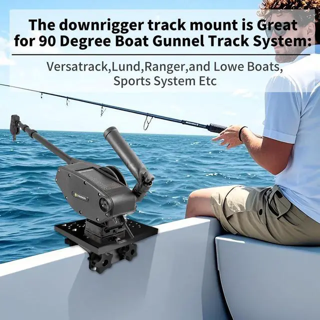Alt view image 5 of 7 - Universal Aluminum Downrigger Bracket for Boat Track System Lund Sport Track,Versatrack Track,Ranger Track,Sport Systems,Downrigger Mount Fishing Accessories
