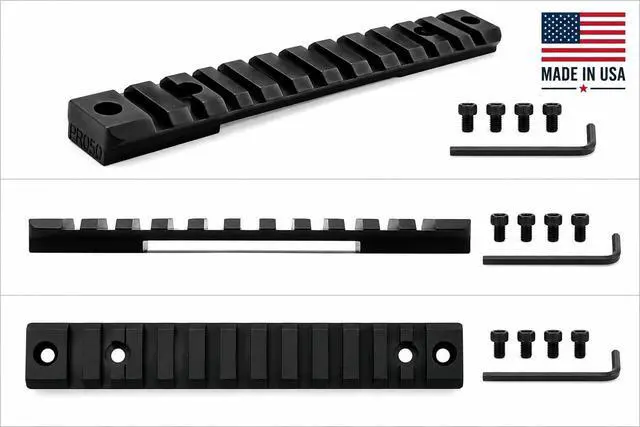 Alt view image 3 of 6 - DNZ Freedom Reaper Picatinny Rail for Tikka T3 and T3X Black Finish Precision Machined Lightweight Rail PR050