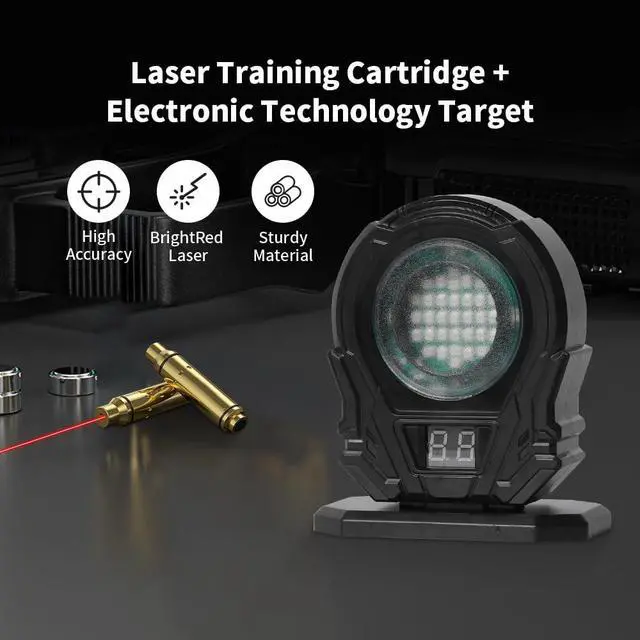 Alt view image 3 of 6 - Dry Fire Training Kit Eletronic Target with Laser Cartridge for Shooting Practice Portable Reactive Counting Mark Real-time Feedback