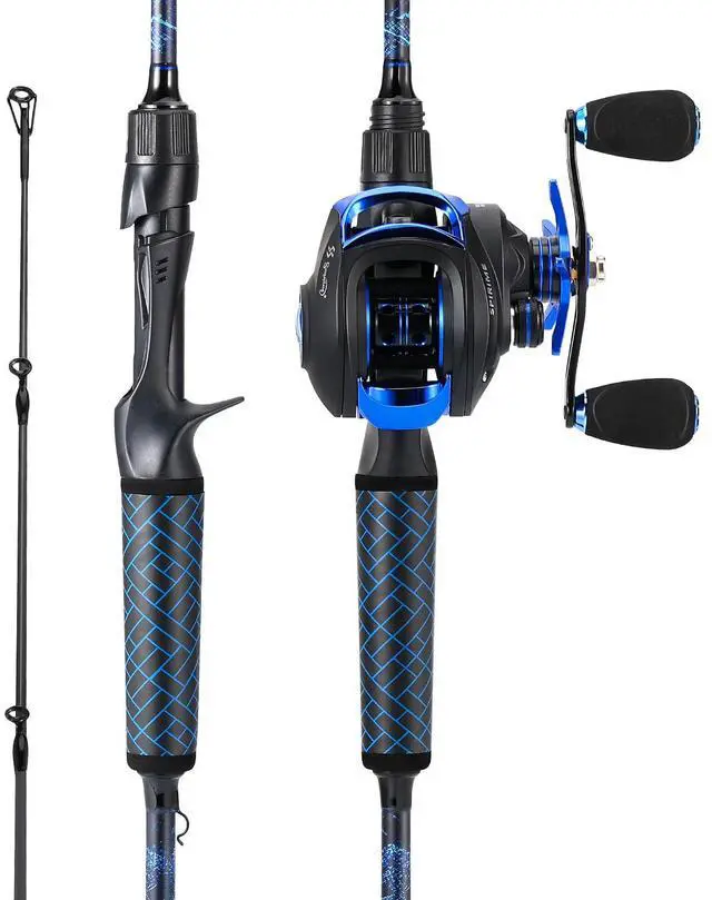 Main image of Baitcaster Combo 8.1:1 High-Speed Reel, 18.5LB Drag, 9+1 Bearings, IM7 Graphite 2-Piece Rod, 6/7 M Power for Bass Fishing