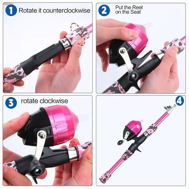 Alt view image 3 of 7 - Collapsible Telescopic Fishing Rod and Reel Combo Push Button Small Fishing Pole Kit Beginner Youth Boys Fishing Starter Set Tackle