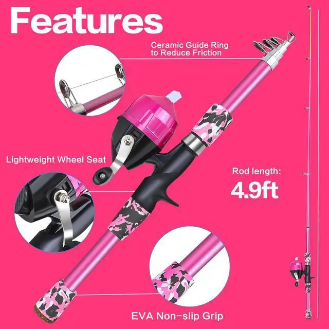 Alt view image 6 of 7 - Collapsible Telescopic Fishing Rod and Reel Combo Push Button Small Fishing Pole Kit Beginner Youth Boys Fishing Starter Set Tackle