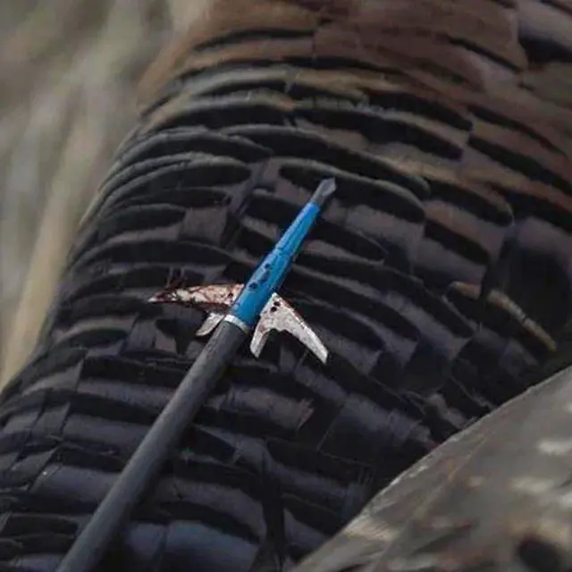 Alt view image 6 of 7 - #261 Levi Morgan Series 2-Blade Mechanical Broadheads, 100 Grain, 2.0" Cut, Expandable Broadhead, Archery Hunting Broadheads, 4 Pack, Blue