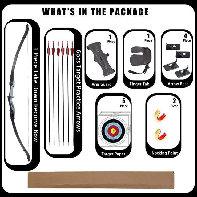 Alt view image 2 of 7 - Recurve Bow and Arrow Set for Adults & Youth 20 30 40lb, Takedown Archery Kit for Beginners Right & Left Handed Outdoor Target Practice & Training