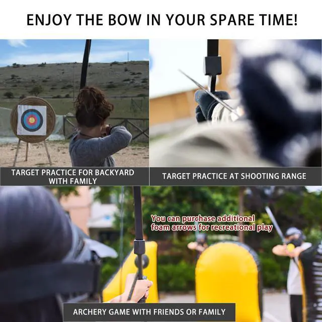 Alt view image 5 of 7 - Recurve Bow and Arrow Set for Adults & Youth 20 30 40lb, Takedown Archery Kit for Beginners Right & Left Handed Outdoor Target Practice & Training