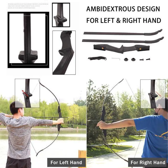 Alt view image 6 of 7 - Recurve Bow and Arrow Set for Adults & Youth 20 30 40lb, Takedown Archery Kit for Beginners Right & Left Handed Outdoor Target Practice & Training