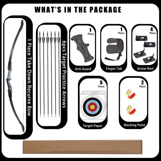Alt view image 2 of 7 - Recurve Bow and Arrow Set for Adults & Youth 20 30 40lb, Takedown Archery Kit for Beginners Right & Left Handed Outdoor Target Practice & Training