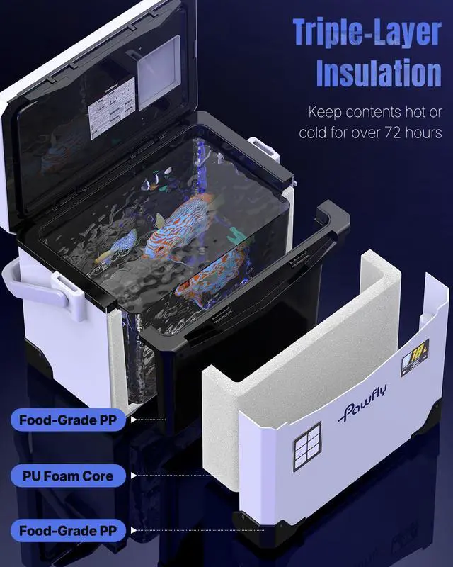 Alt view image 2 of 7 - 13-19 QT Live Bait Cooler, Leak-Proof Fishing Cooler with Rechargeable Aerator, Portable Fish Livewell for Boat, Insulated Minnow Bucket for Shrimp & Live Fish, Hard Cooler Box for Fishing